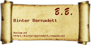 Binter Bernadett névjegykártya