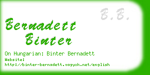 bernadett binter business card